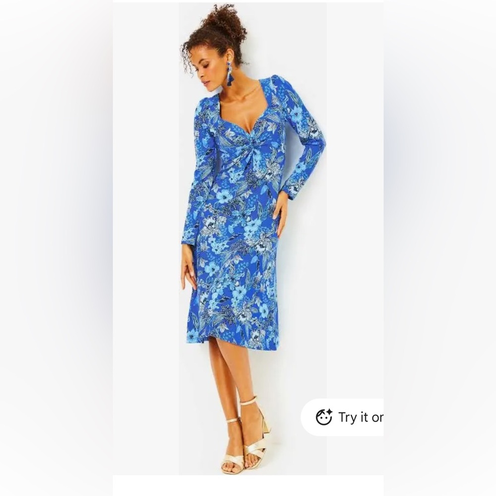 Lilly Pulitzer Claudia  Long Sleeve Dress in Cruisin Together. Size 14.